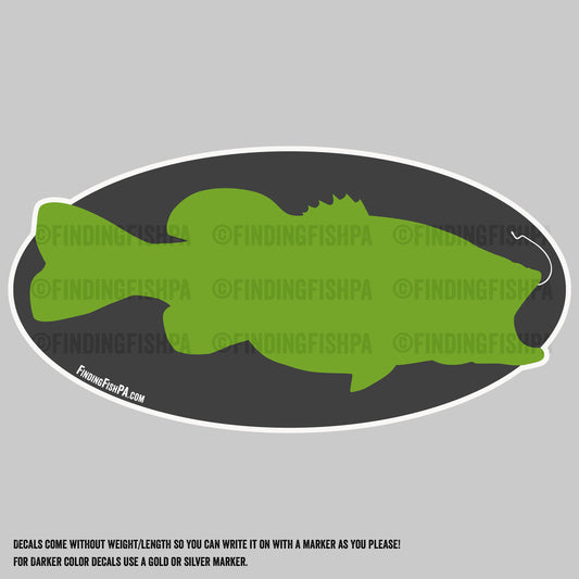 Premium Green Fatty Largemouth Bass Personal Best Vinyl Decal