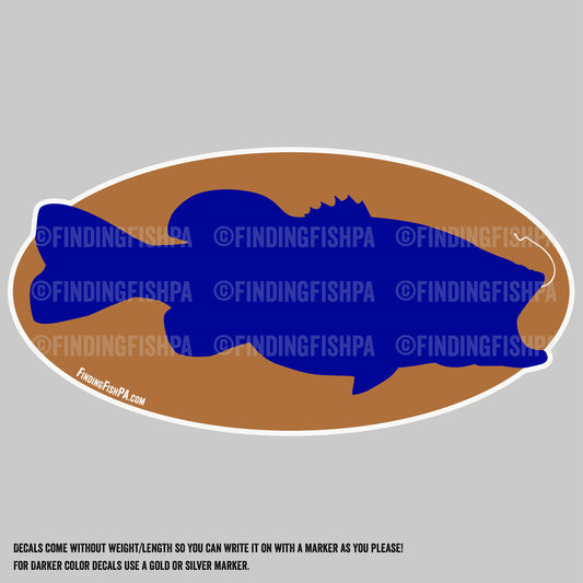 Premium Blue Fatty Largemouth Bass Personal Best Vinyl Decal
