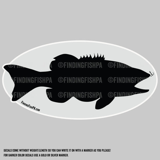 Premium Black Fatty Smallmouth Bass Personal Best Vinyl Decal