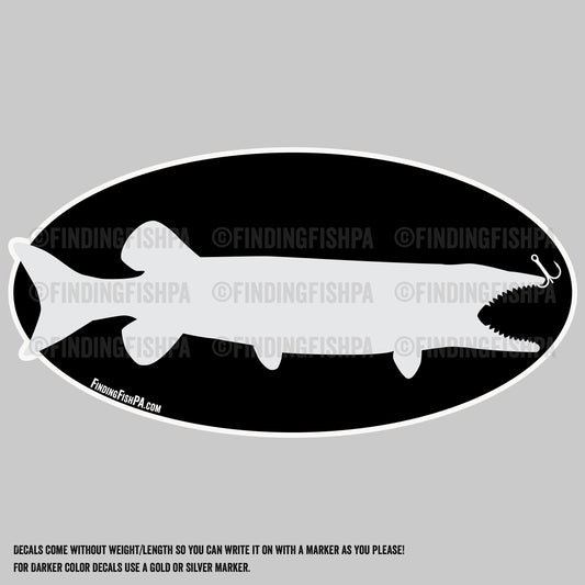 Premium Grey Muskie/Pike/Pickerel Personal Best Vinyl Decal