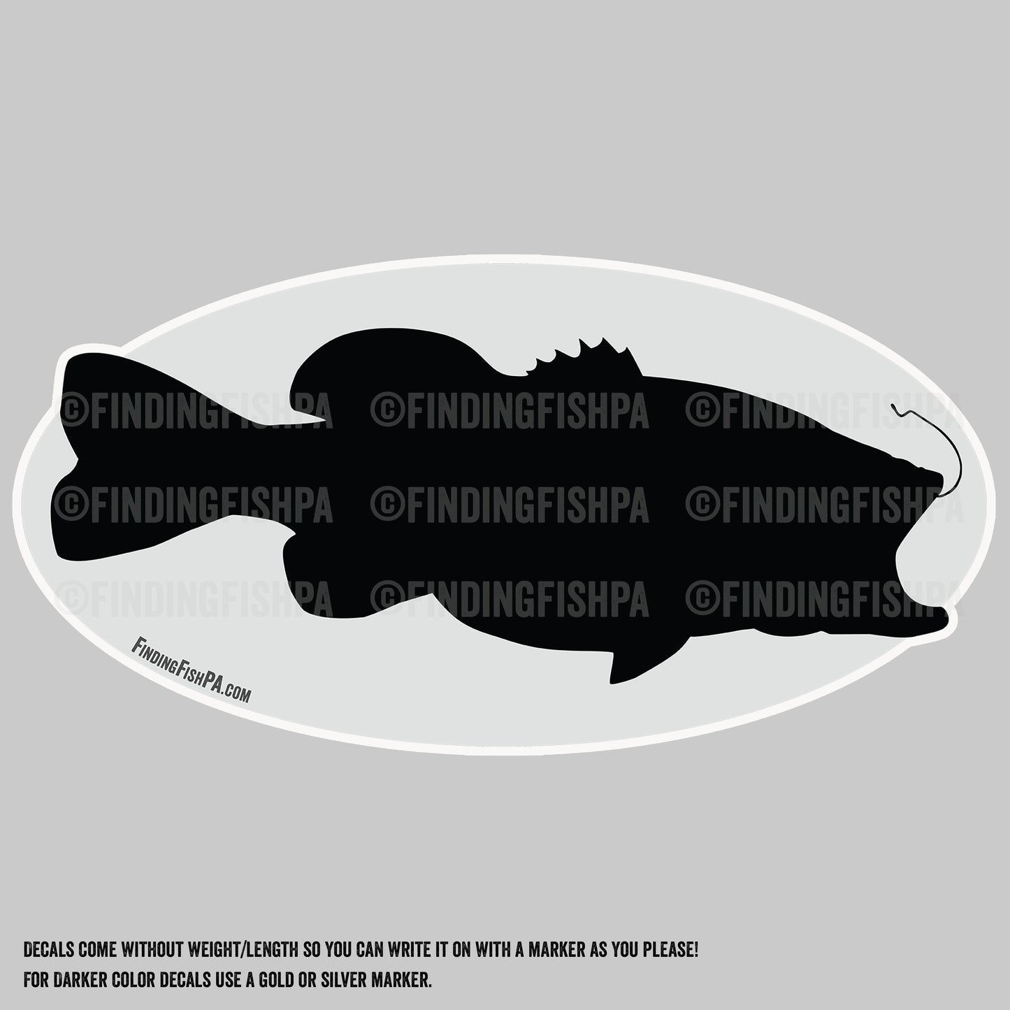 Premium Black Fatty Largemouth Bass Personal Best Vinyl Decal