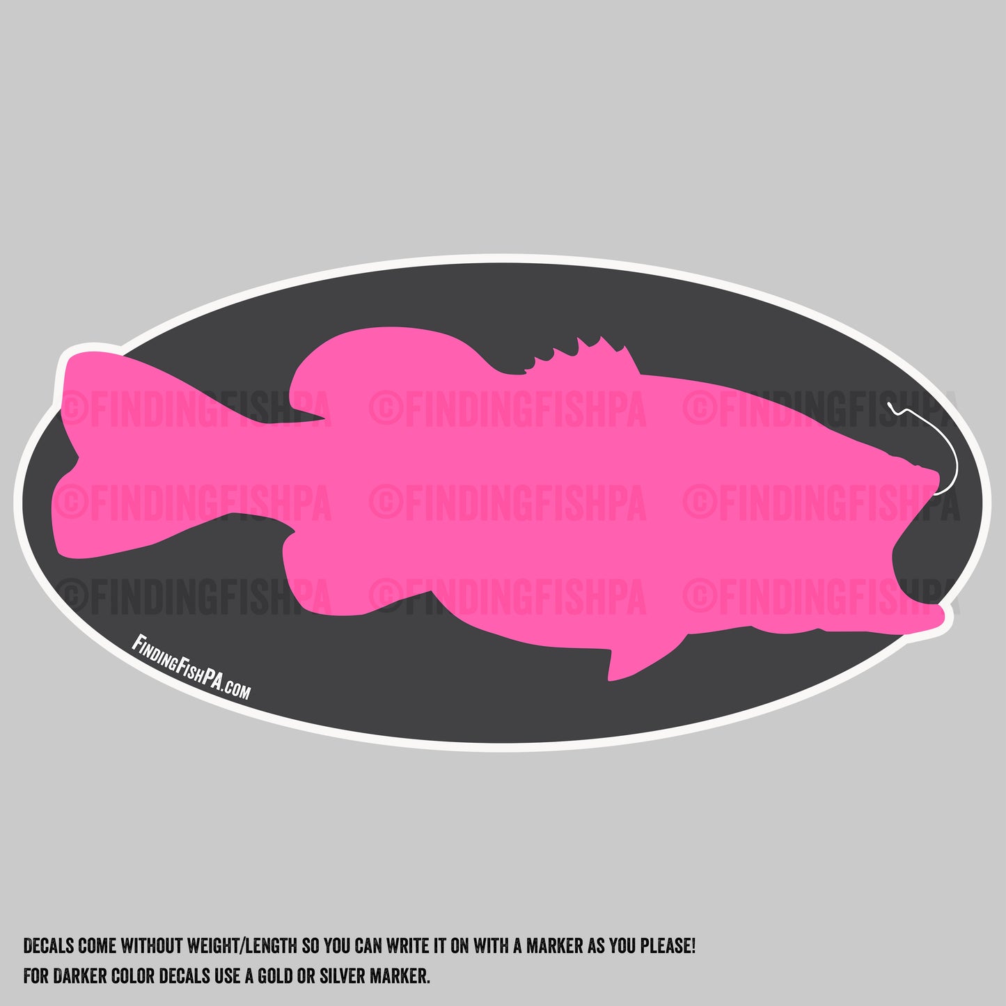 Premium Pink Fatty Largemouth Bass Personal Best Vinyl Decal
