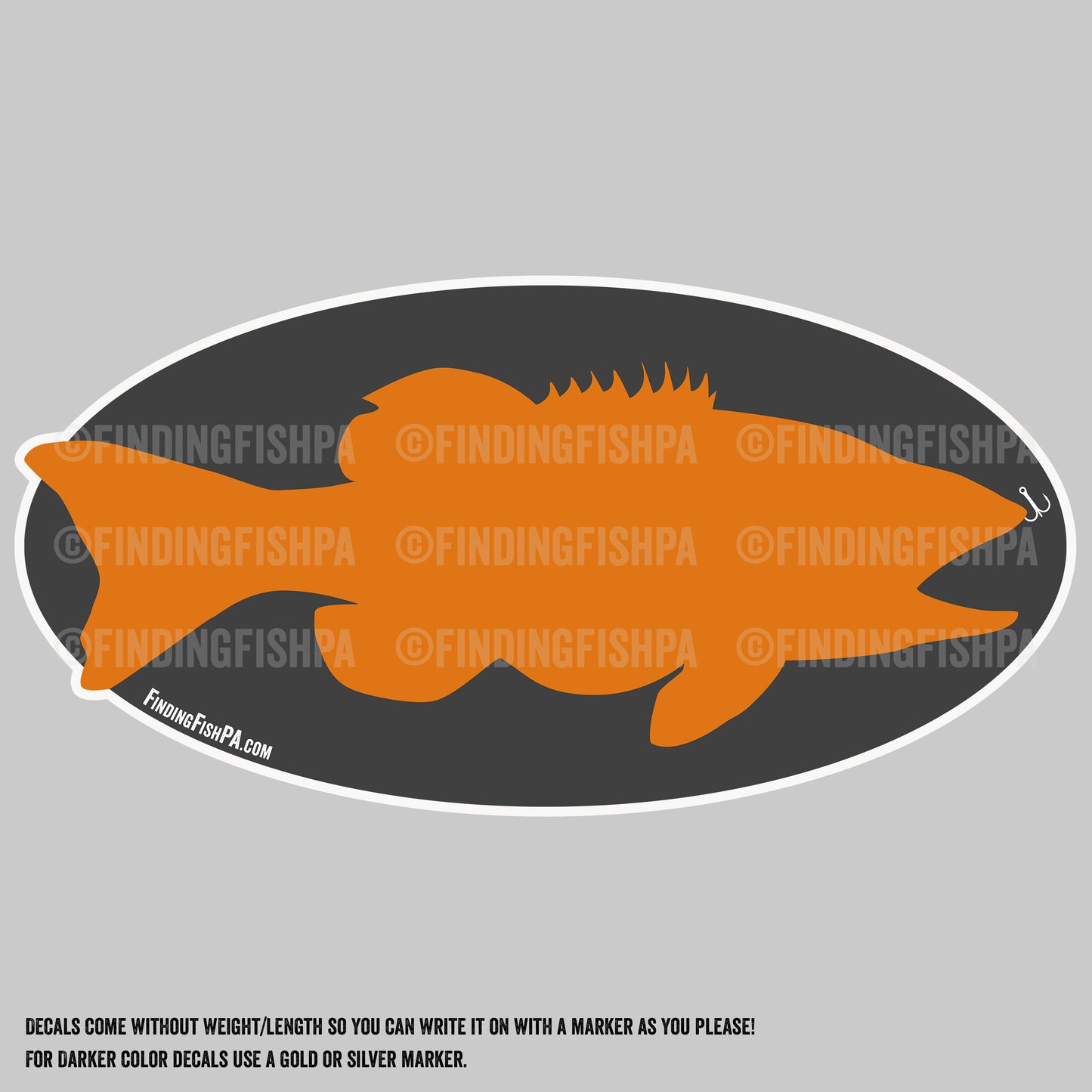 Premium Bronze Fatty Smallmouth Bass Personal Best Vinyl Decal