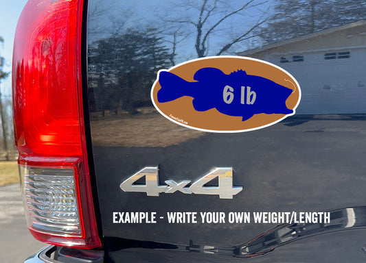 Premium Blue Fatty Largemouth Bass Personal Best Vinyl Decal