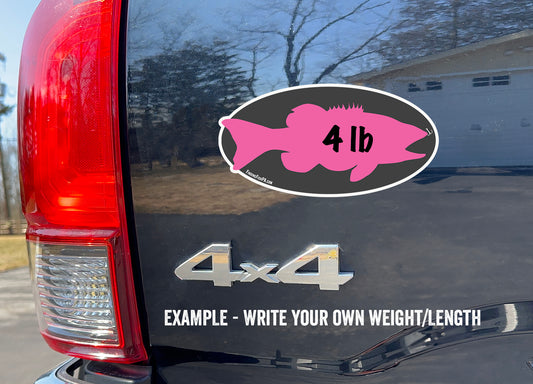 Premium Pink Fatty Smallmouth Bass Personal Best Vinyl Decal