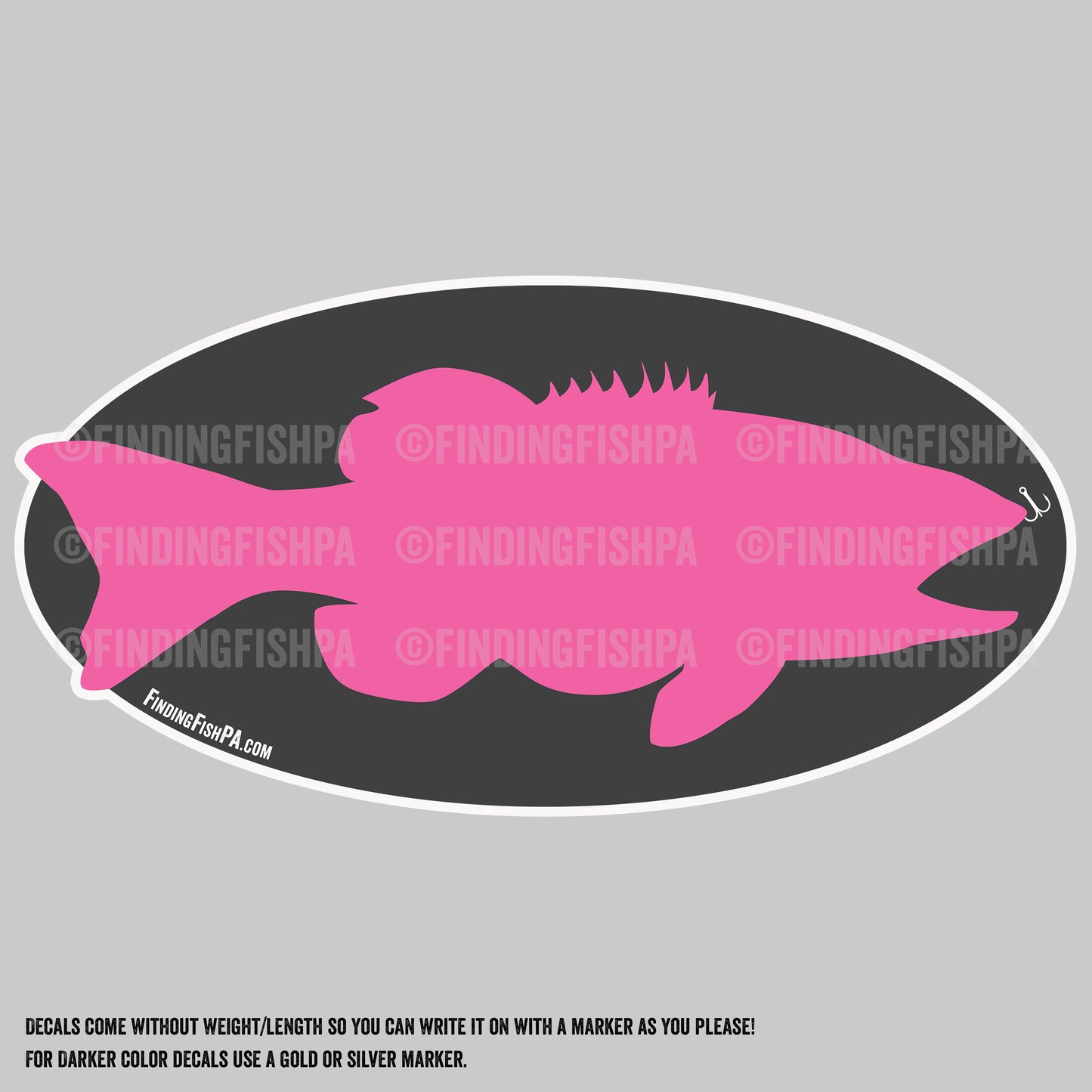 Premium Pink Fatty Smallmouth Bass Personal Best Vinyl Decal