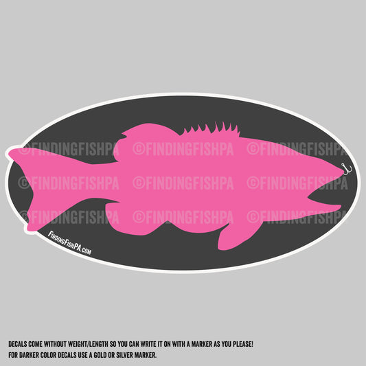 Premium Pink Fatty Smallmouth Bass Personal Best Vinyl Decal