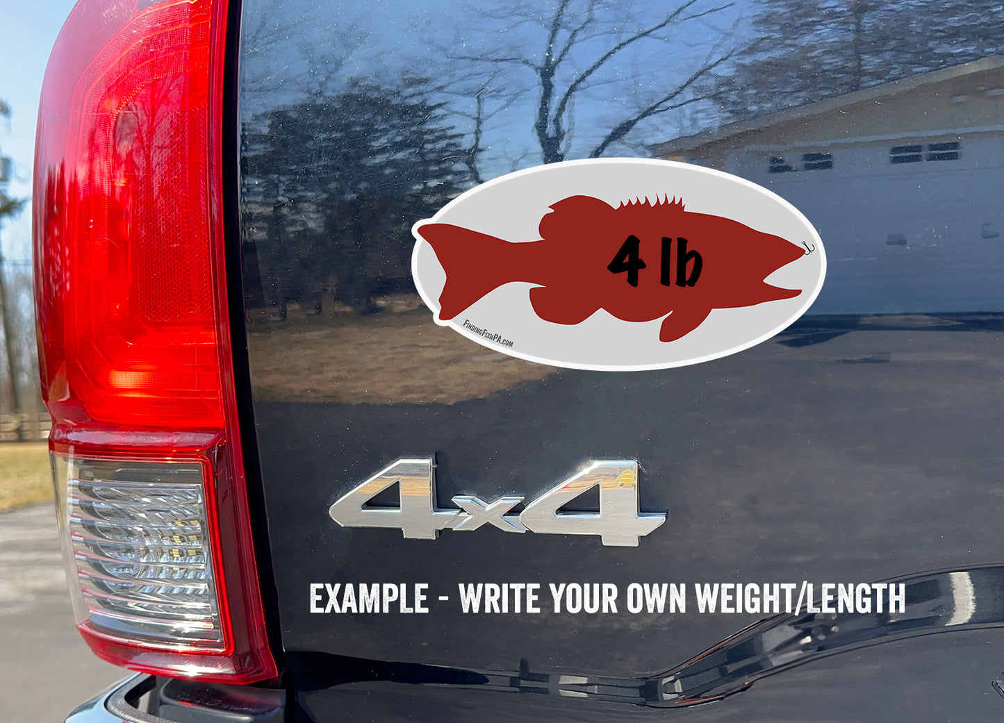 Premium Maroon Fatty Smallmouth Bass Personal Best Vinyl Decal