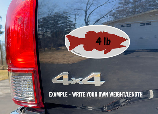 Premium Maroon Fatty Smallmouth Bass Personal Best Vinyl Decal