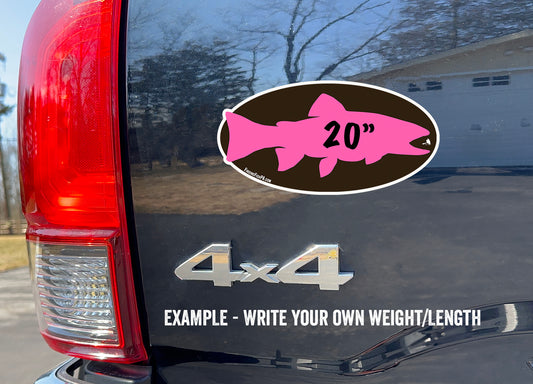 Premium Pink Trout Personal Best Vinyl Decal