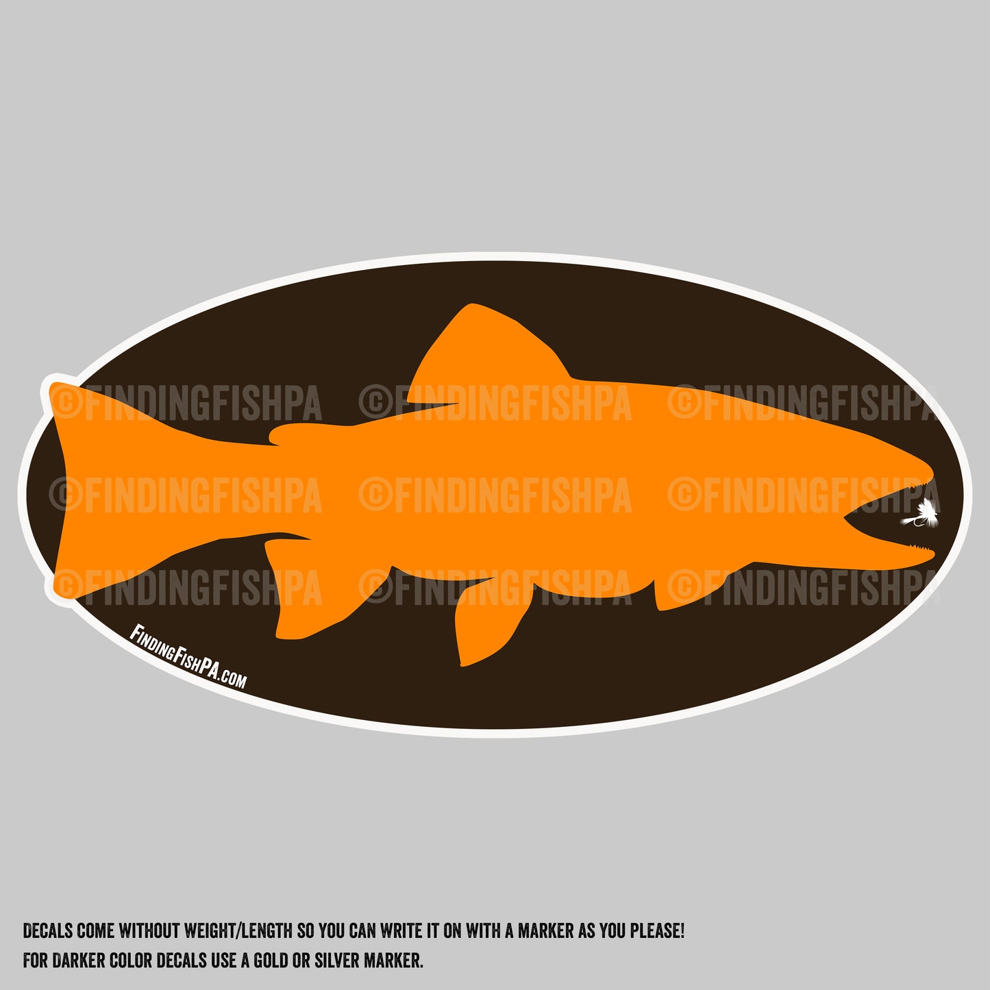 Premium Orange Trout Personal Best Vinyl Decal