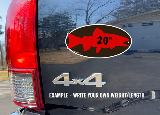 Premium Red Trout Personal Best Vinyl Decal