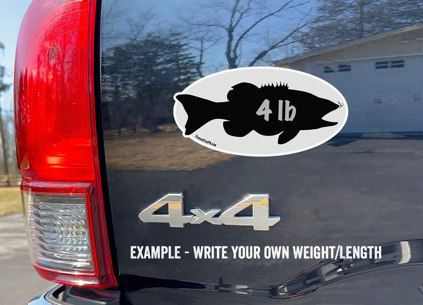 Premium Black Fatty Smallmouth  Bass Personal Best Vinyl Decal