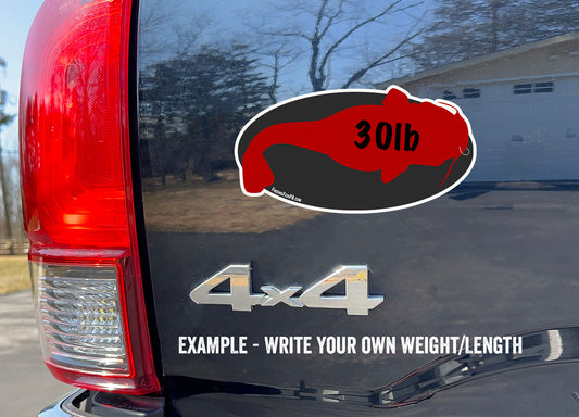 Premium Red Catfish Personal Best Vinyl Decal