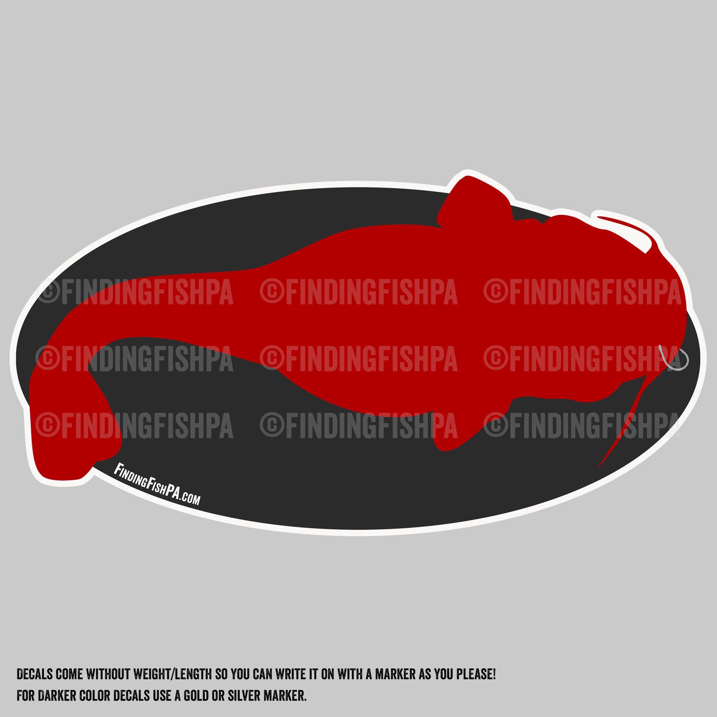 Premium Red Catfish Personal Best Vinyl Decal