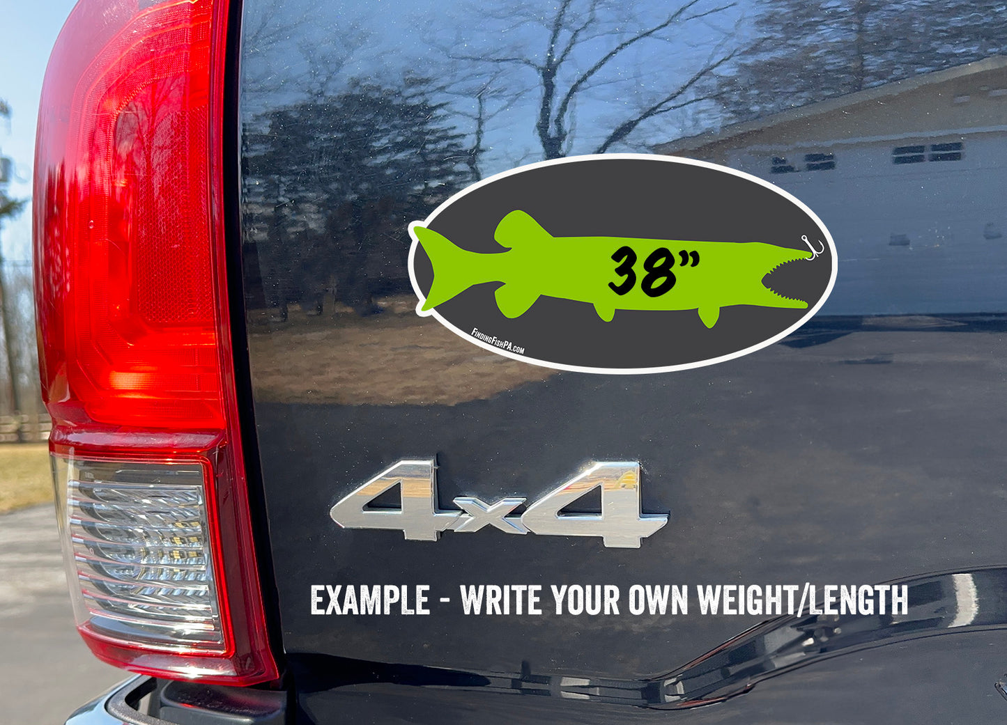 Premium Green Muskie/Pike/Pickerel Personal Best Vinyl Decal