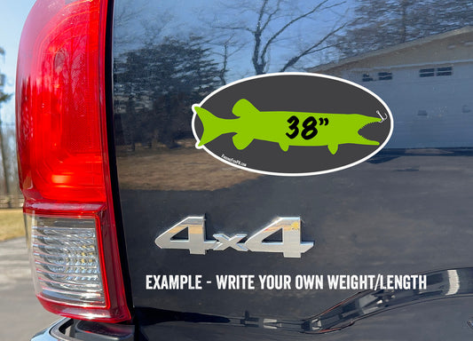 Premium Green Muskie/Pike/Pickerel Personal Best Vinyl Decal