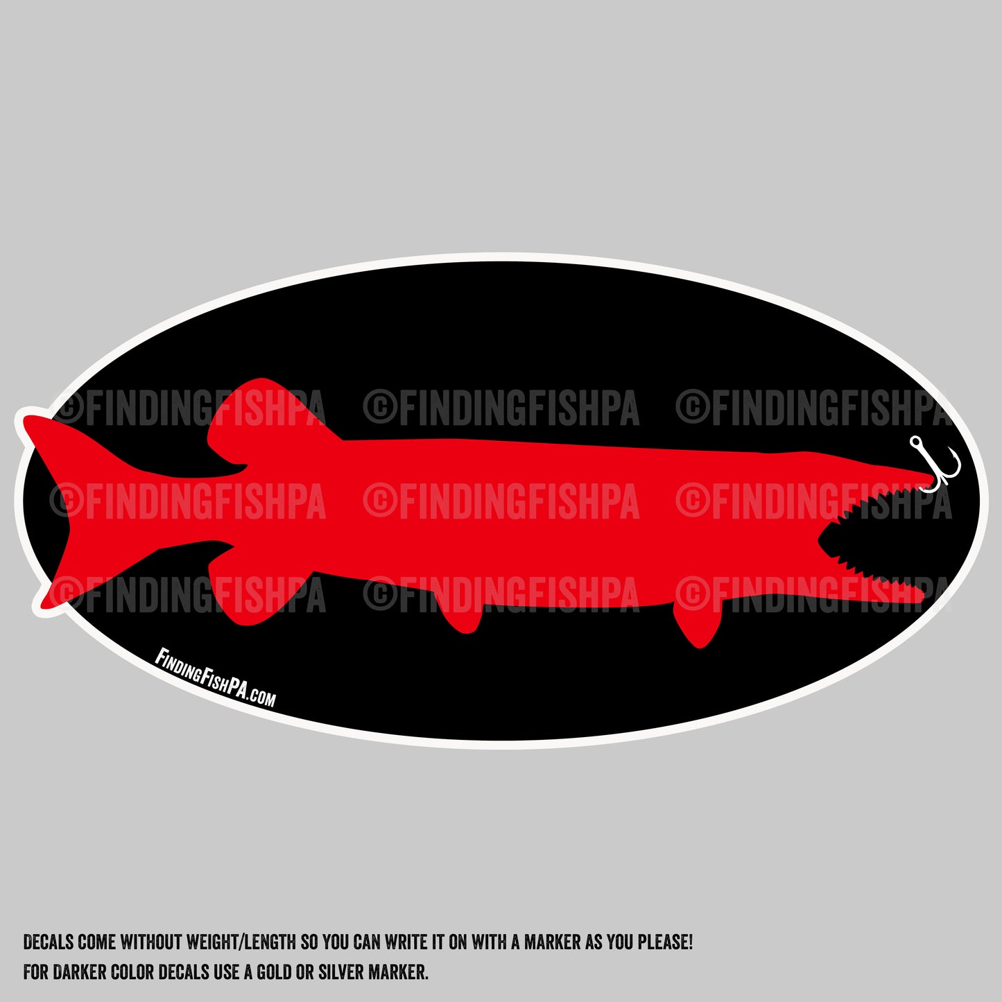 Premium Red Muskie/Pike/Pickerel Personal Best Vinyl Decal