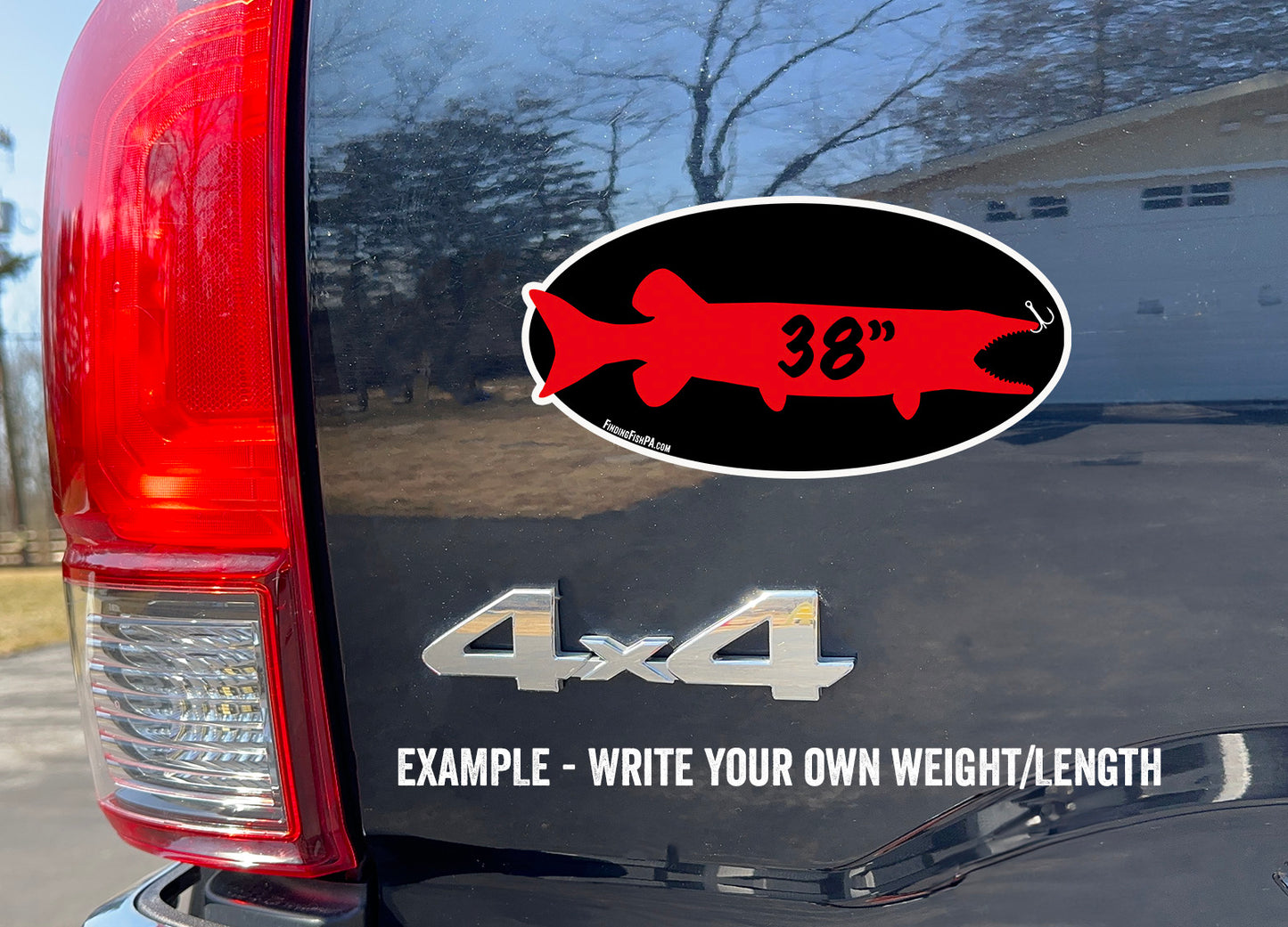 Premium Red Muskie/Pike/Pickerel Personal Best Vinyl Decal