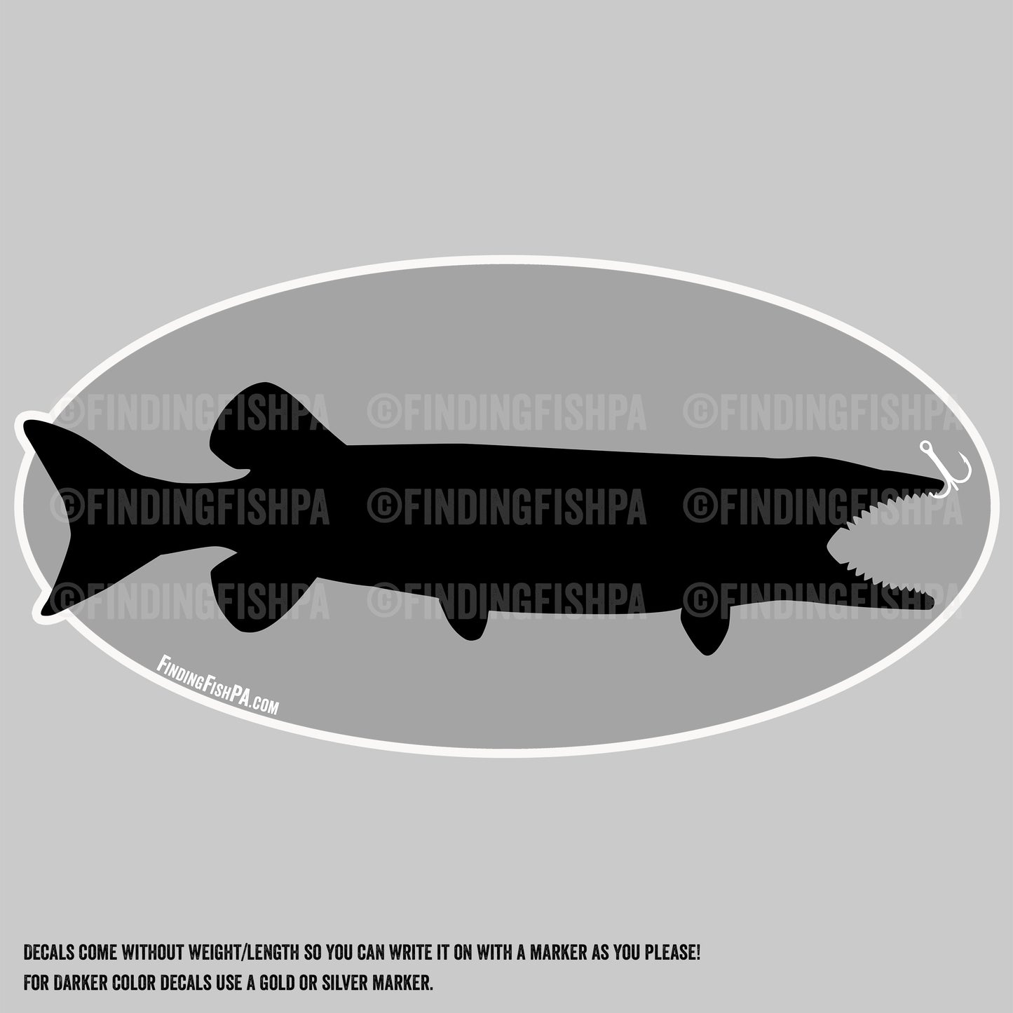 Premium Black Muskie/Pike/Pickerel Personal Best Vinyl Decal