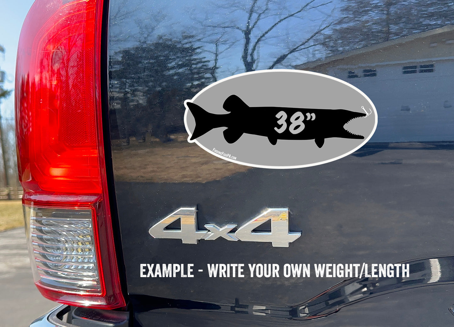 Premium Black Muskie/Pike/Pickerel Personal Best Vinyl Decal