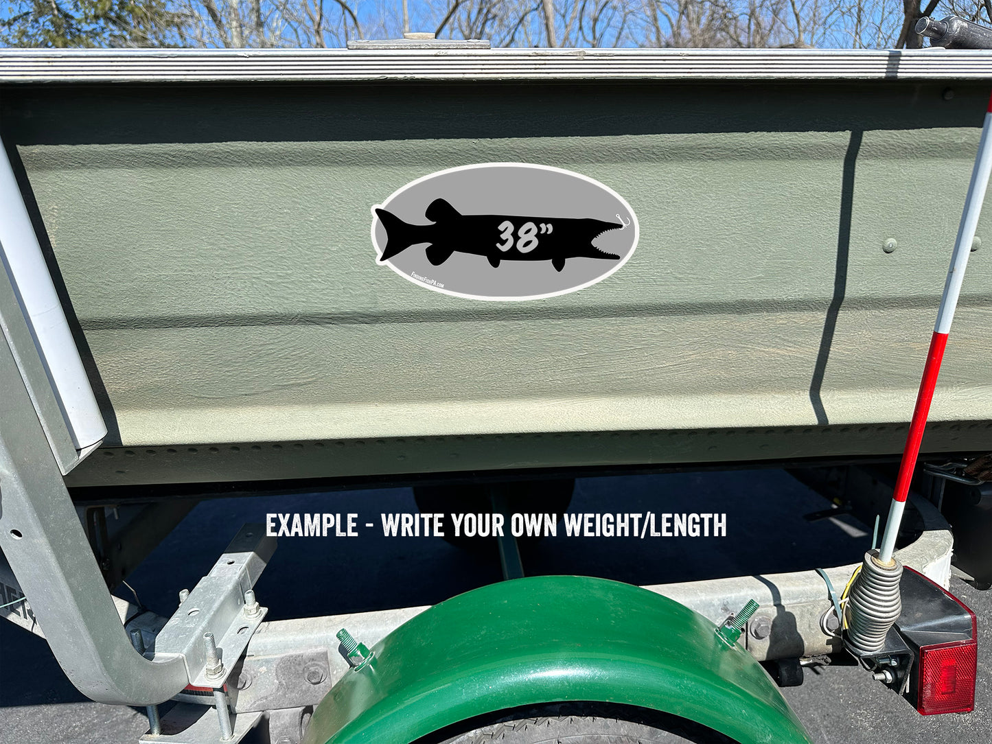 Premium Black Muskie/Pike/Pickerel Personal Best Vinyl Decal